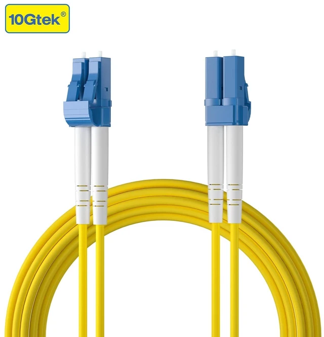 Alt view image 3 of 7 - Fiber Patch Cable - LC to LC OS2 10Gb/Gigabit Singlemode Jumper Duplex 9/125 LSZH Fiber Optic Cord for SMF SFP Transceiver, Yellow, 1.5-Meter(4.9-ft), 4-Pack