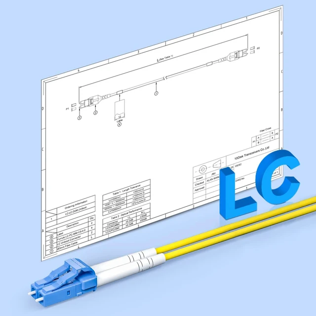 Alt view image 7 of 7 - Fiber Patch Cable - LC to LC OS2 10Gb/Gigabit Singlemode Jumper Duplex 9/125 LSZH Fiber Optic Cord for SMF SFP Transceiver, Yellow, 6-Meter(19.7-ft)