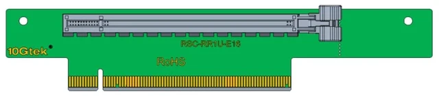 Alt view image 6 of 6 - PCIe x16 Riser Card, 270-Degree R-Angle Riser Adapter Card for 1U 2U, Compatible with Supermicro Riser Card RSC-RR1U-E16