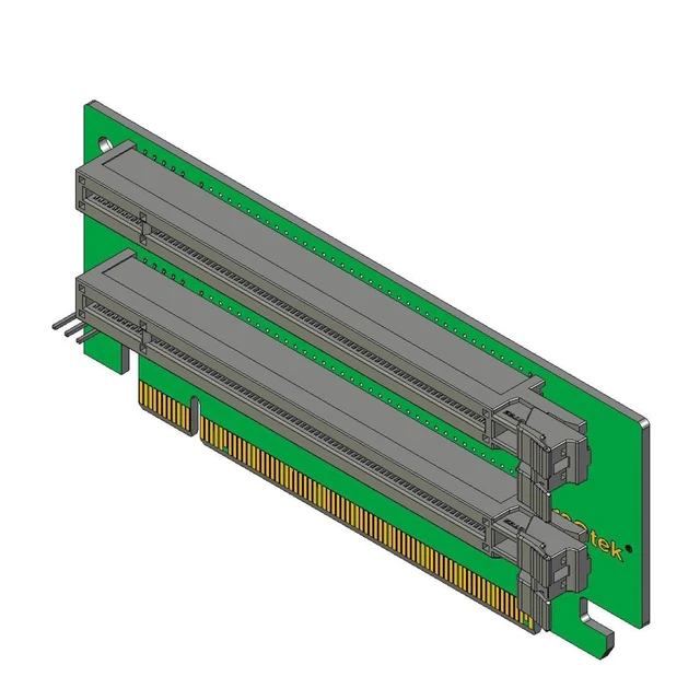 Alt view image 5 of 7 - PCIe 3.0 x16 Riser Card - 270° Right-Angle Adapter with EMI Shielding, Dual-Slot for Intel Xeon E5 Servers (2U Height), Model RS44SR-2(210), Gen3 Compatible