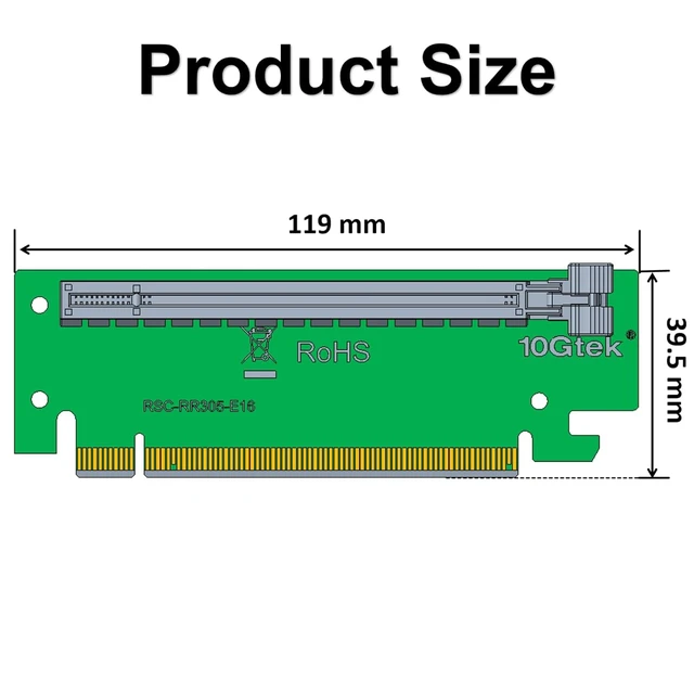 Alt view image 3 of 6 - PCIe 16x 270-Degree R-Angle Riser Card for 2U Adapter | Compatible with RS44SR-1(305) & Standard Servers