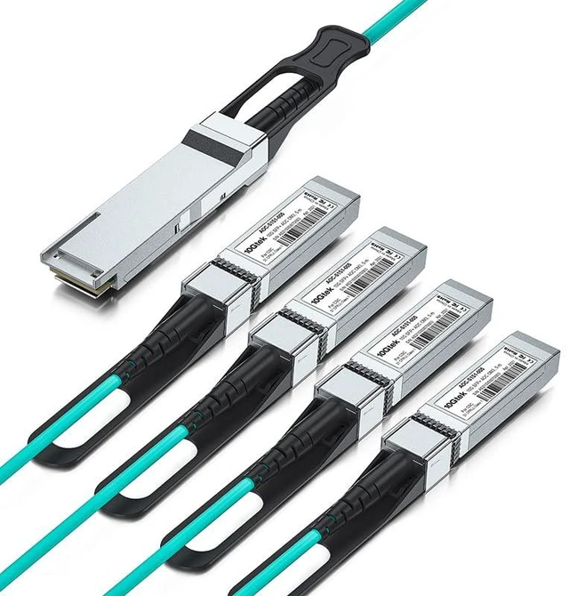 Alt view image 2 of 4 - 40G QSFP+ to 4x SFP+ AOC Cable for Cisco QSFP-4X10G-AOC5M, 5m/16.4ft