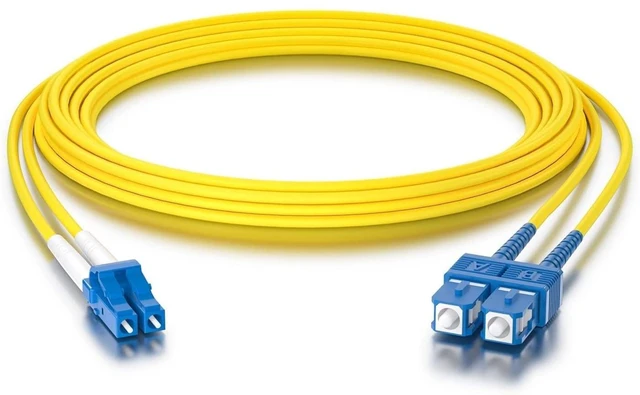 Main image of Fiber Patch Cable - LC to SC OS2 1G/10G Singlemode Jumper Duplex 9/125 LSZH Fiber Optic Cord, Yellow, 1-Meter(3.3-ft)