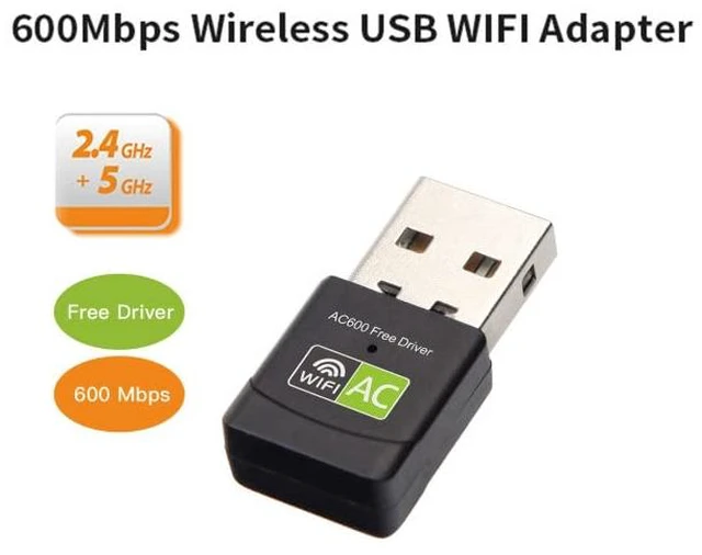 Alt view image 2 of 7 - Free Driver USB WiFi Adapter for PC, AC600M USB WiFi Dongle 802.11ac Wireless Network Adapter with Dual Band 2.4GHz/5Ghz for Desktop Laptop Support Windows 10/8/7/XP