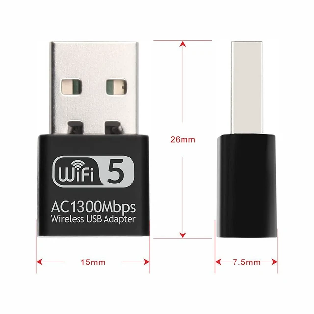 Alt view image 4 of 5 - USB WiFi Adapter for PC, AC1300M USB WiFi Dongle 802.11ac Wireless Network Adapter with Dual Band 2.4GHz/5Ghz for Desktop Laptop Support Windows 10/8/7/XP, MAC OS, Linux etc