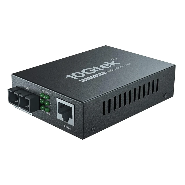 Main image of 10/100Mbps Fast Ethernet Media Converter, Single-Mode SC Fiber, up to 20km, 10/100Base-TX to 100Base-FX
