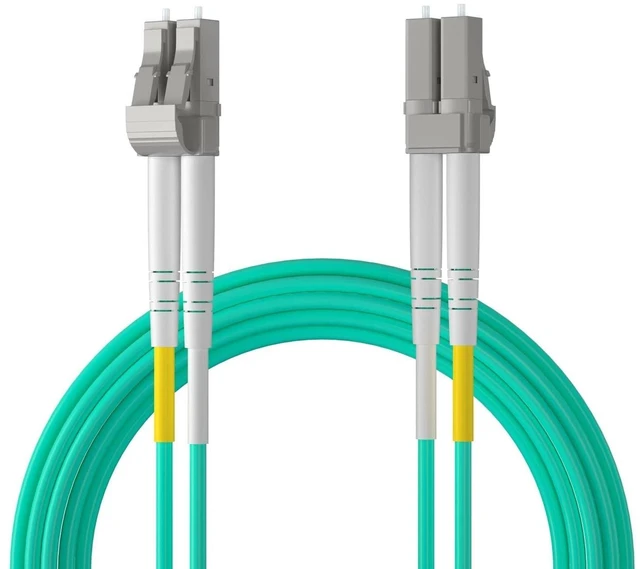 Main image of Fiber Patch Cable - LC to LC OM3 10Gb/Gigabit Multi-Mode Jumper Duplex 50/125m LSZH Fiber Optic Cord for SFP Transceiver, Aque, 7-Meter(23ft)