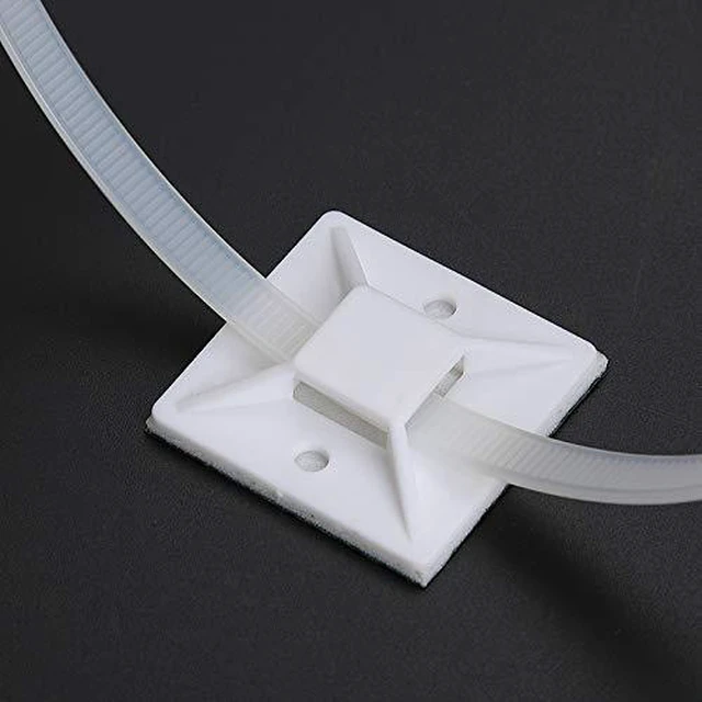 Main image of Self Adhesive Cable Tie Mounts - 3M Strongly Adhesive-Backed Zip Tie Base Holders for Home, Office Cable Wire Management(19.5mm x 19.5mm, White, 100pack)