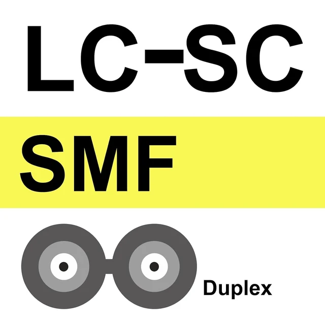 Alt view image 4 of 5 - Fiber Patch Cable - LC to SC OS2 1G/10G Singlemode Jumper Duplex 9/125 LSZH Fiber Optic Cord, Yellow, 1-Meter(3.3-ft)