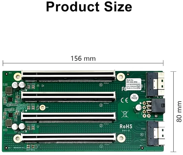 Alt view image 4 of 4 - PCIe4.0 to SlimSAS (SFF-8654) Adapter, for GPU, Applied for Multiple expansions,Applicable to Windows Server/Windows/Linux/VMwareESX/ESXi/ FreeBSD14/ Ubuntu System