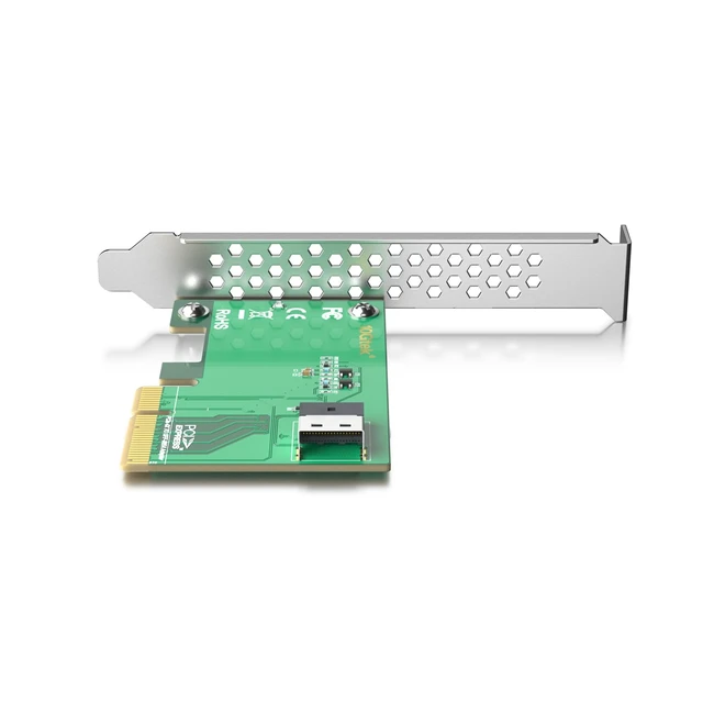 Alt view image 5 of 5 - PCIe 4.0 x4 to SFF-8654 Adapter Card for U.2 NVMe SSDs, SlimSAS 4i Interface