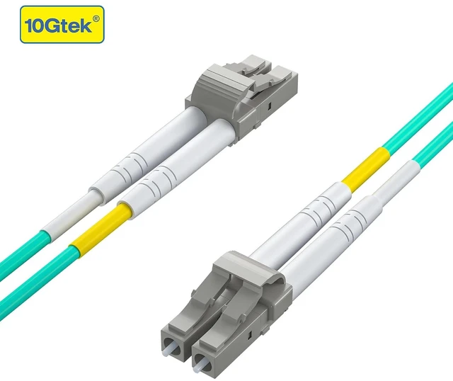 Alt view image 4 of 6 - Fiber Patch Cable - LC to LC OM3 10Gb/Gigabit Multi-Mode Jumper Duplex 50/125m LSZH Fiber Optic Cord for SFP Transceiver, Aqua, 8-Meter(26.2ft)