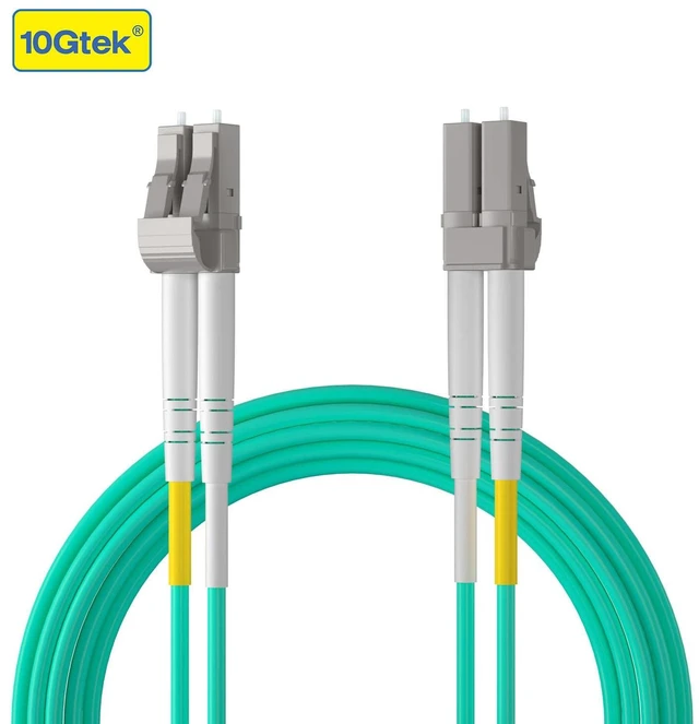 Alt view image 3 of 6 - Fiber Patch Cable - LC to LC OM3 10Gb/Gigabit Multi-Mode Jumper Duplex 50/125m LSZH Fiber Optic Cord for SFP Transceiver, Aqua, 8-Meter(26.2ft)