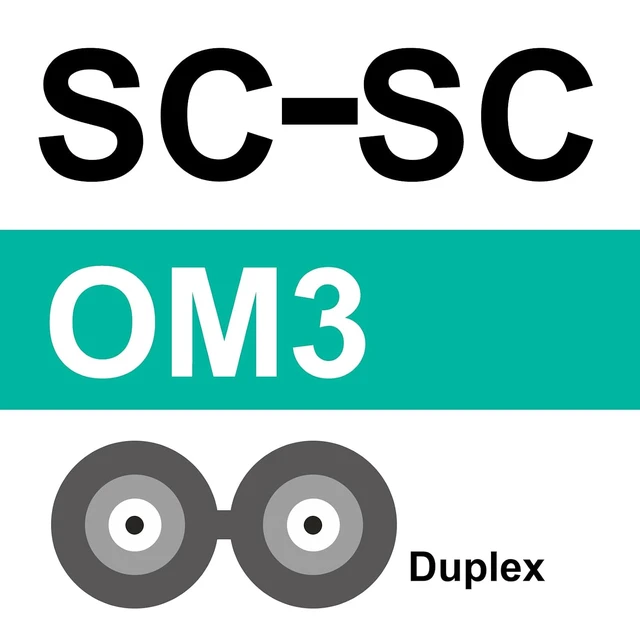 Alt view image 5 of 6 - Fiber Patch Cable - SC to SC OM3 10Gb/Gigabit Multi-Mode Jumper Duplex 50/125m LSZH Fiber Optic Cord, Aqua, 2-Meter(6.6ft)
