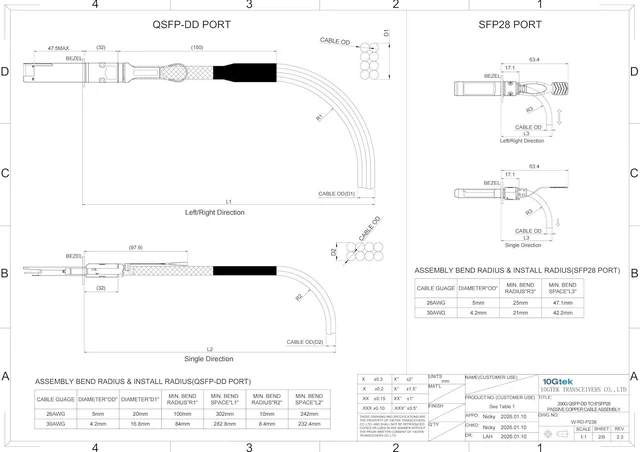 Alt view image 4 of 6 - for Arista CAB-D-8S-200G-1M, 200G QSFP-DD to 8x SFP28 DAC Cable, 1m/3.3ft