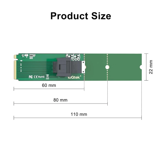 Alt view image 2 of 4 - M.2 (M Key) to SFF-8643 Adapter for PCIe 3.0 x4 Interface Conversion, Enabling High-Speed NVMe SSD Connectivity in U.2 Storage Systems