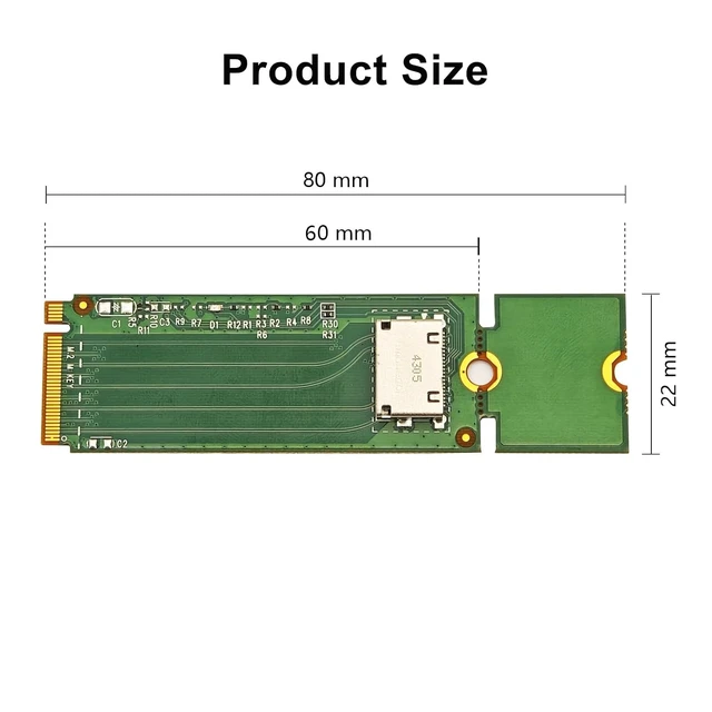 Alt view image 3 of 3 - M.2 M-Key to OCuLink (SFF-8612) 4i Adapter