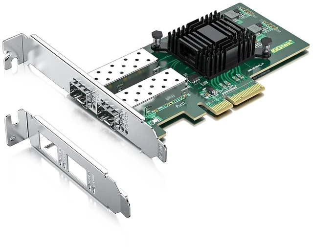 Main image of 1000Mbps Gigabit Ethernet PCI Express NIC Network Card with Intel I350AM2 Chip Ethernet Server Converged Network Adapter I350-F2, PCIE 2.1 x4, Dual SFP Ports, Compare to Intel I350-F2