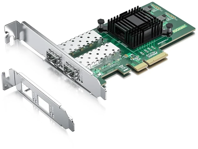 Main image of 100/1000Mbps Gigabit Ethernet Converged Network Adapter (NIC) with Intel 82576 Chip, Ethernet PCI Express NIC Network Card, Dual SFP Ports, PCI Express 2.0 X4, Compare to Intel E1G42EF
