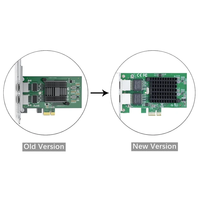 Alt view image 2 of 5 - Gigabit Ethernet PCIe RJ45 Network Adapter, Compare to Intel E1G42ET
