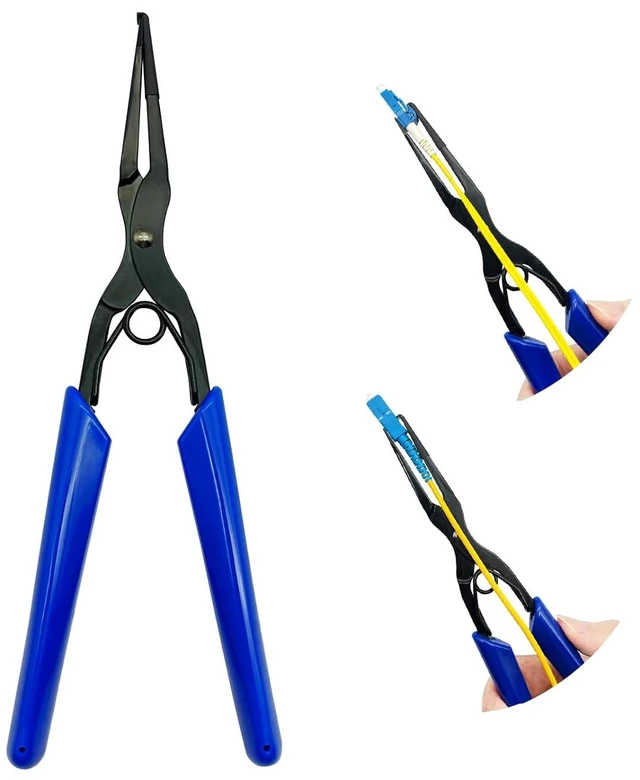 Main image of Fiber Connector Pliers - Precision Flange Tool for SC, LC, MPO, MTP Connectors, Long Nose with Non-Slip Handle for High-Density Panels & Network Installation