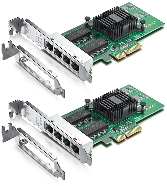 Main image of 1000Mbps Gigabit Ethernet Converged Network Adapter (NIC) with Intel I350 Chip | Ethernet PCI Express NIC Network Card | Quad Copper RJ45 Ports | PCI Express 2.1 X4 | Compare to Intel I350-T4, 2-Pack