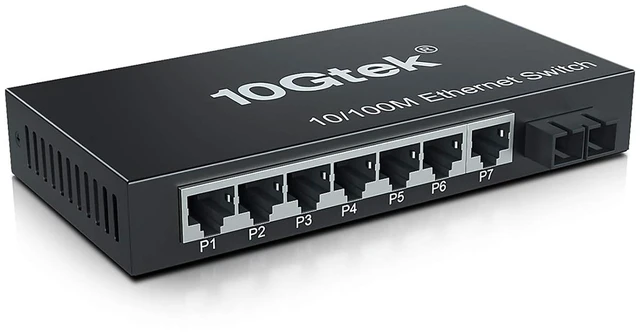 Main image of 8-Port Fast Ethernet Switch, with 1 Port Fiber (Dual SC-20 km), Unmanaged