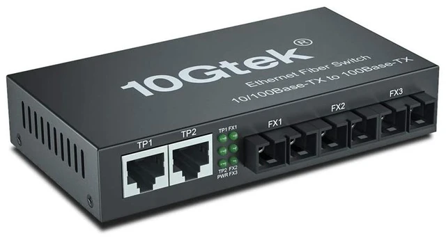 Main image of 5-Port Fast Ethernet Desktop Fiber Switch, with 3 Ports Dual SC Fibers, 20 km