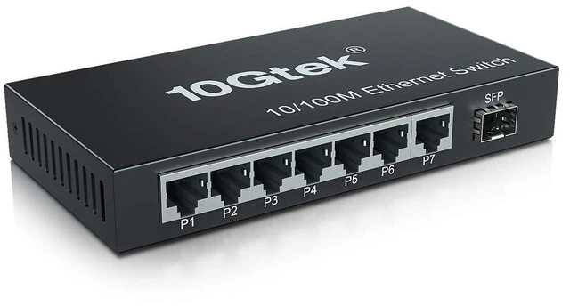 Main image of 8-Port Fast Ethernet Switch, 1 Port SFP (Without Transceiver), 7 Port RJ45 (10/100Base-Tx)