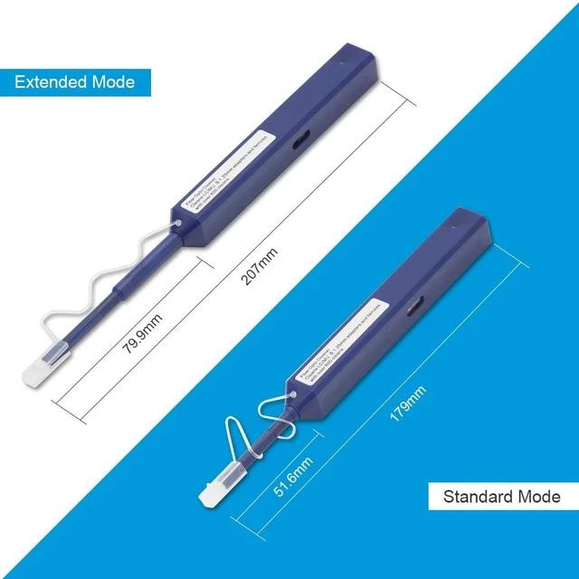 Alt view image 5 of 7 - Fiber Optic connectors Cleaner Pen, FTTH Fiber Optic Connector Clean Swabs & Endface Fiber Optic Cleaning Sticks Wipes Tools for 1.25mm LC/MU UPC/APC Ferrules Push Type, 800+ Single Click