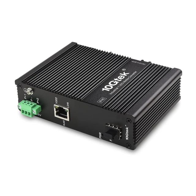 Alt view image 3 of 6 - Industrial IP40, 1.25G Media Converter, (w/ 20-km SFP transceiver), G0101i, DIN-Rail Mount