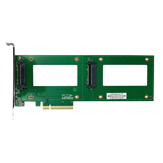 Alt view image 2 of 6 - Dual U.2 (SFF-8639) to PCIe 4.0 x8 Adapter Card