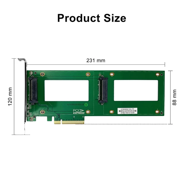 Alt view image 5 of 6 - Dual U.2 (SFF-8639) to PCIe 4.0 x8 Adapter Card
