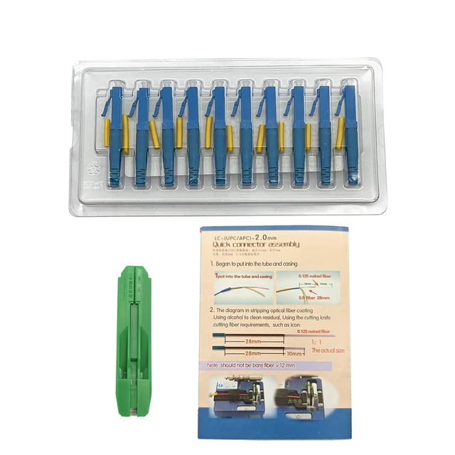Alt view image 5 of 6 - LC-UPC Optical Fiber Quick Connector, Applicable for Quick Assembly 250/900m or 2.0/3.0mm singlemode Fiber Cable, for CATV, PON, and Long-haul Networks.Pack of 10