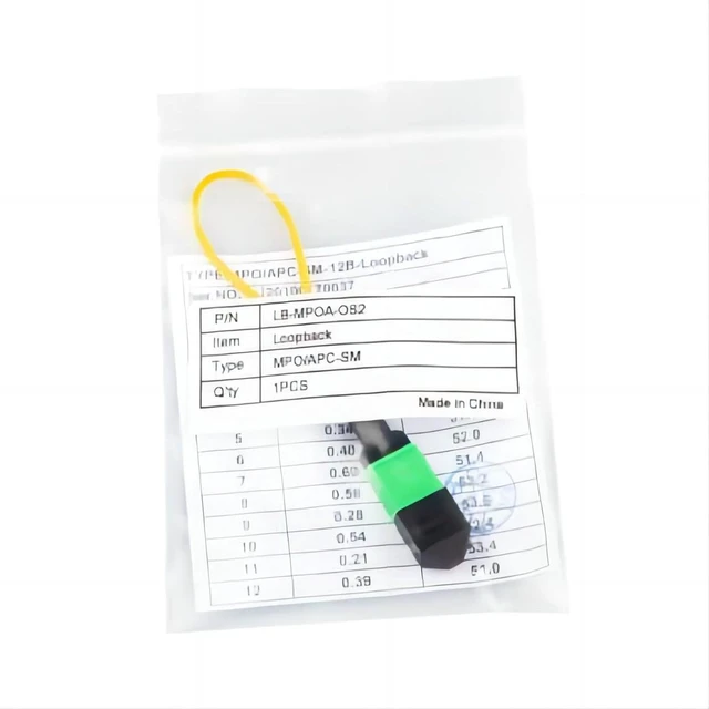Alt view image 4 of 4 - 12-Core MPO Loopback Cable, OS2 Single-Mode 9/125um, Female APC Connector for QSFP+ Transceiver & Network Testing