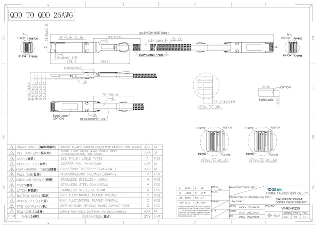 Alt view image 3 of 6 - 200GbE QSFP-DD to QSFP-DD (8CHx25G to 8CHx25G) DAC, 3-Meter
