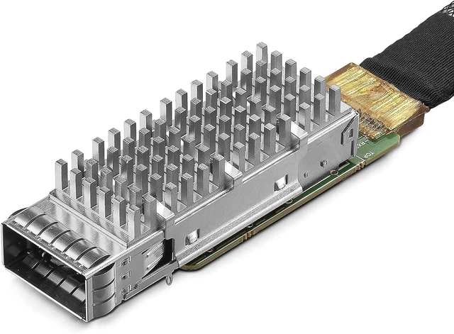 Alt view image 2 of 7 - 100G QSFP28 to QSFP28 Extender Cage with EEPROM on Extender Side, 3M Flat Cable in Nylon Jacket, 30AWG, 10cm