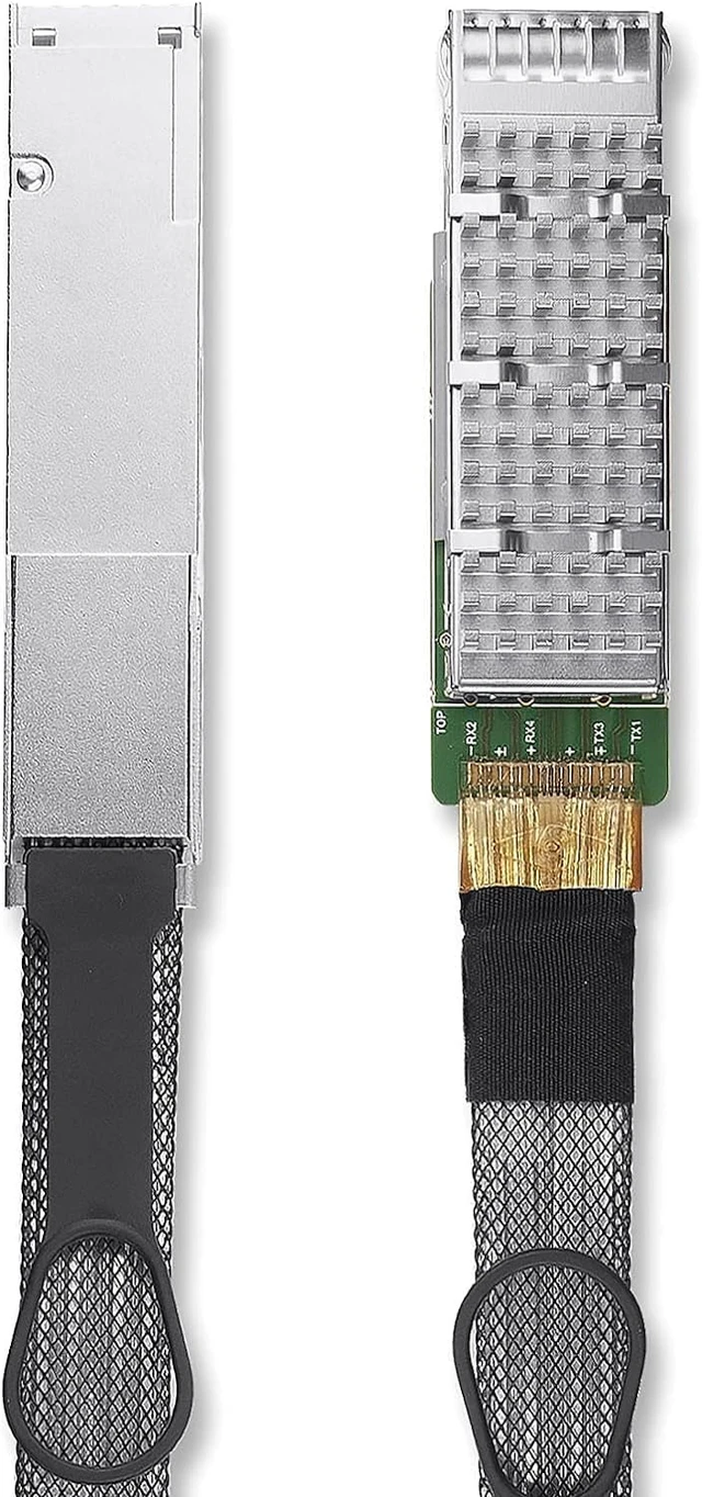 Alt view image 5 of 7 - 100G QSFP28 to QSFP28 Extender Cage with EEPROM on Extender Side, 3M Flat Cable in Nylon Jacket, 30AWG, 10cm