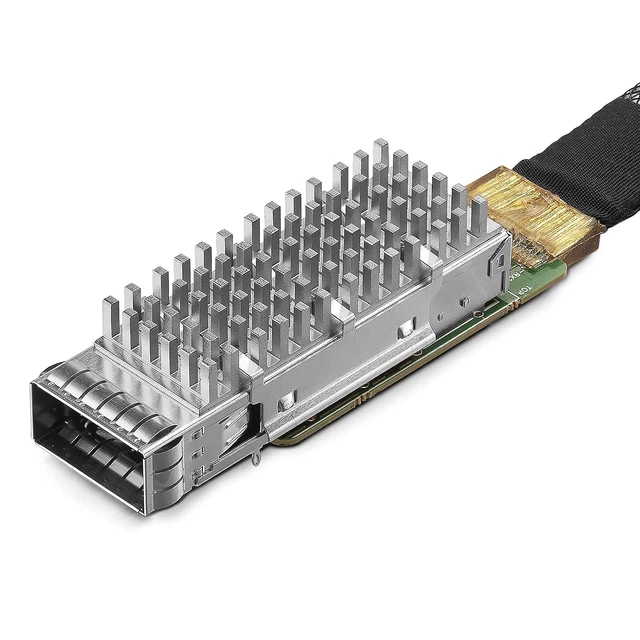 Alt view image 2 of 7 - 100G QSFP28 to QSFP28 Extender Cage with EEPROM on Extender Side, 3M Flat Cable in Nylon Jacket, 30AWG, 30cm