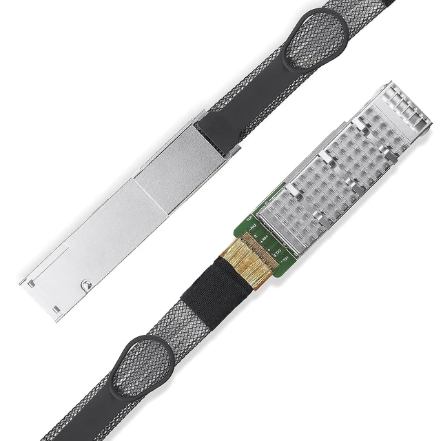 Alt view image 4 of 7 - 100G QSFP28 to QSFP28 Extender Cage with EEPROM on Extender Side, 3M Flat Cable in Nylon Jacket, 30AWG, 30cm