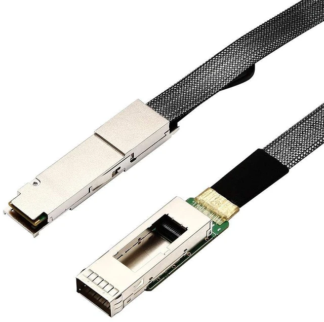 Main image of 40G QSFP+ to QSFP+ Extender Cage with EEPROM on Extender Side, 3M Flat Cable in Nylon Jacket, 30AWG, 10cm