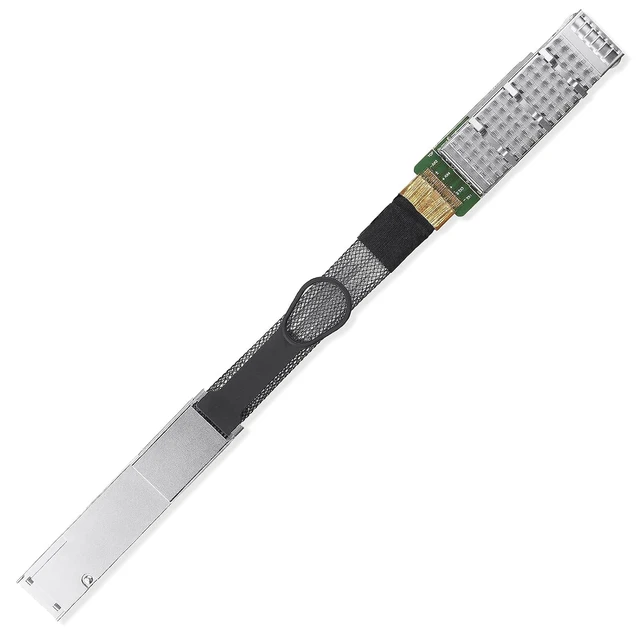 Alt view image 7 of 7 - 100G QSFP28 to QSFP28 Extender Cage with EEPROM on Extender Side, 3M Flat Cable in Nylon Jacket, 30AWG, 30cm