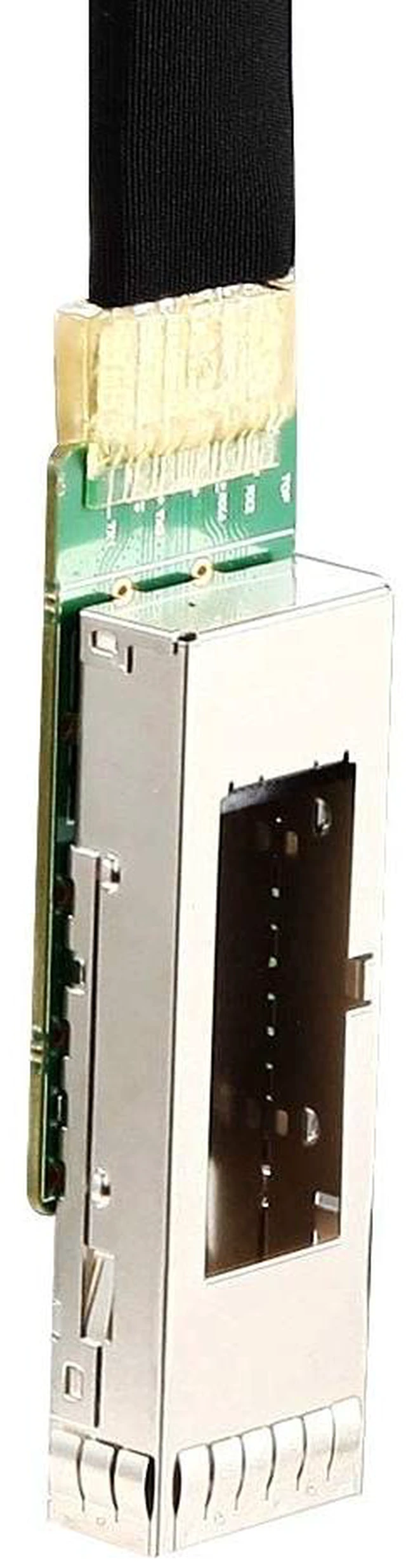 Alt view image 3 of 5 - 40G QSFP+ to QSFP+ Extender Cage with EEPROM on Extender Side, 3M Flat Cable in Nylon Jacket, 30AWG, 10cm