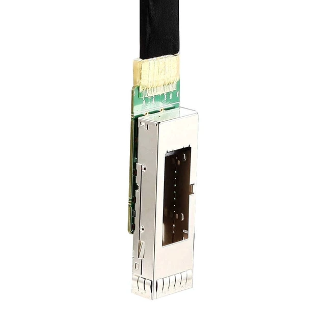 Alt view image 3 of 5 - 40G QSFP+ to QSFP+ Extender Cage with EEPROM on Extender Side, 3M Flat Cable in Nylon Jacket, 30AWG, 30cm