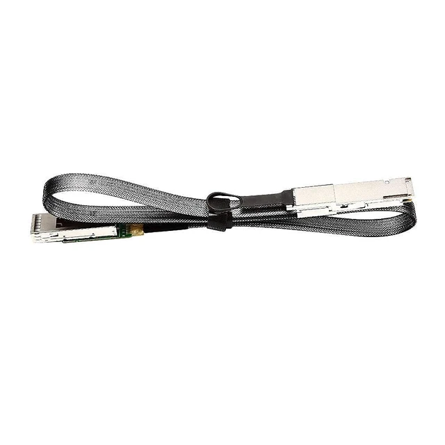 Alt view image 4 of 5 - 40G QSFP+ to QSFP+ Extender Cage with EEPROM on Extender Side, 3M Flat Cable in Nylon Jacket, 30AWG, 30cm