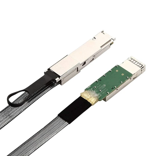 Alt view image 5 of 5 - 40G QSFP+ to QSFP+ Extender Cage with EEPROM on Extender Side, 3M Flat Cable in Nylon Jacket, 30AWG, 30cm