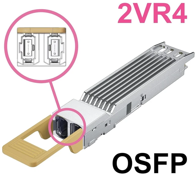 Alt view image 2 of 7 - OSFP 800G Finned-top MMA4Z00-NS (50m), Compatible for NVIDIA, Twin Port 2x400G multimode transceiver, up to 50-Meter@ OM4 MMF, MPO-12/APC Interface