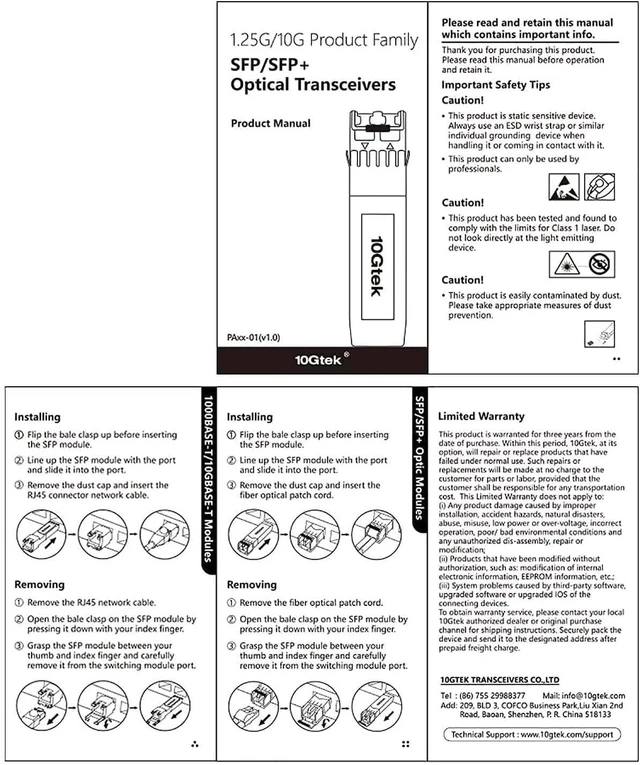 Alt view image 7 of 7 - 80-Meter Low Power 10GBase-T SFP+ to RJ45 Transceiver, RJ45 to SFP+ Copper Ethernet CAT.6a Module, for Dell Force10, Dell EMC SFP-10G-T