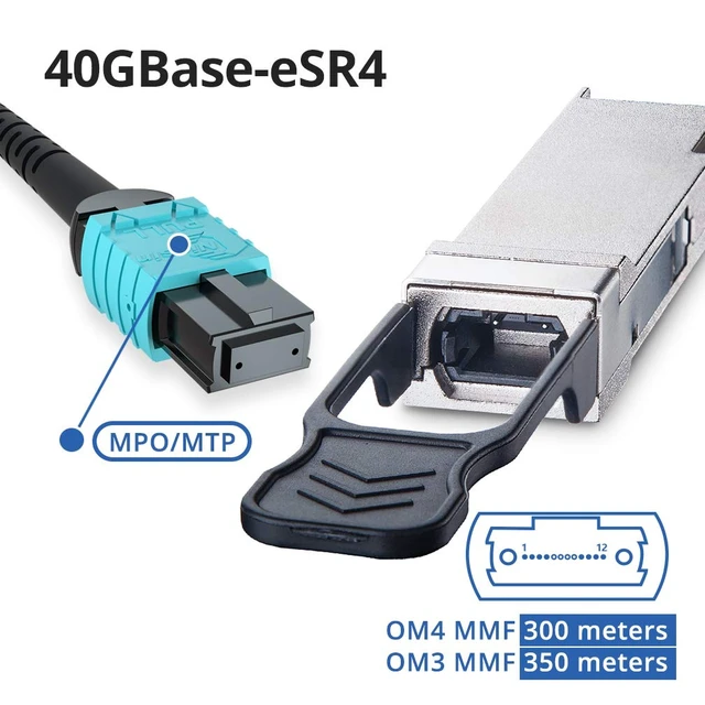 Alt view image 2 of 5 - for Arista QSFP-40G-XSR4, QSFP+ 40GBASE-XSR4 MPO Transceiver