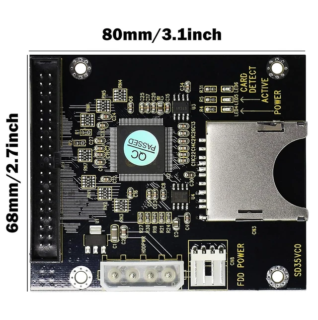 Alt view image 4 of 4 - SD SDHC SDXC to 40Pin IDE Driver Adapter Card